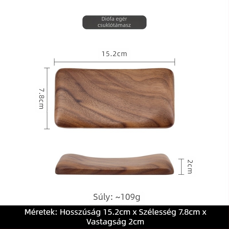 Billentyűzet kéztámasz fekete diófa tömörfa mechanikus billentyűzet tenyértámasz fa csuklótámasz egértámasz magas csuklópárna