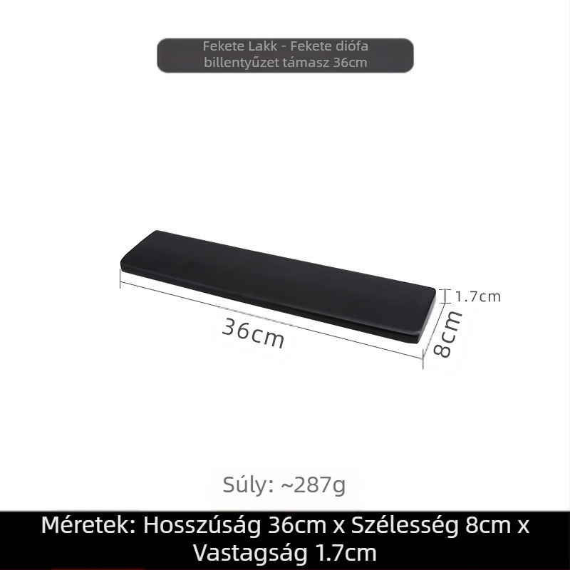 Billentyűzet kéztámasz fekete diófa tömörfa mechanikus billentyűzet tenyértámasz fa csuklótámasz egértámasz magas csuklópárna