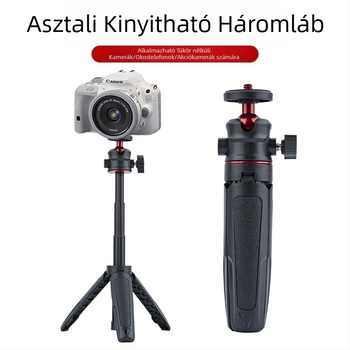Asztali hosszabbító állvány hordozható mini mobiltelefon kamera tükör nélküli élő közvetítés vlog konzol háromállású teleszkópos szelfibot