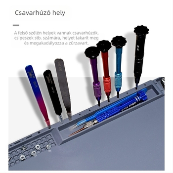 Számítógép-mobiltelefon-javító munkapad mágneses hőszigetelő betéttel, szilikon, magas hőmérsékletnek ellenálló asztallappal, hőlégfúvós hegesztőasztal-betéttel