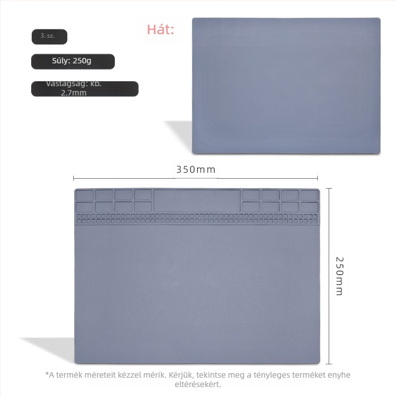 Számítógép-mobiltelefon-javító munkapad mágneses hőszigetelő betéttel, szilikon, magas hőmérsékletnek ellenálló asztallappal, hőlégfúvós hegesztőasztal-betéttel