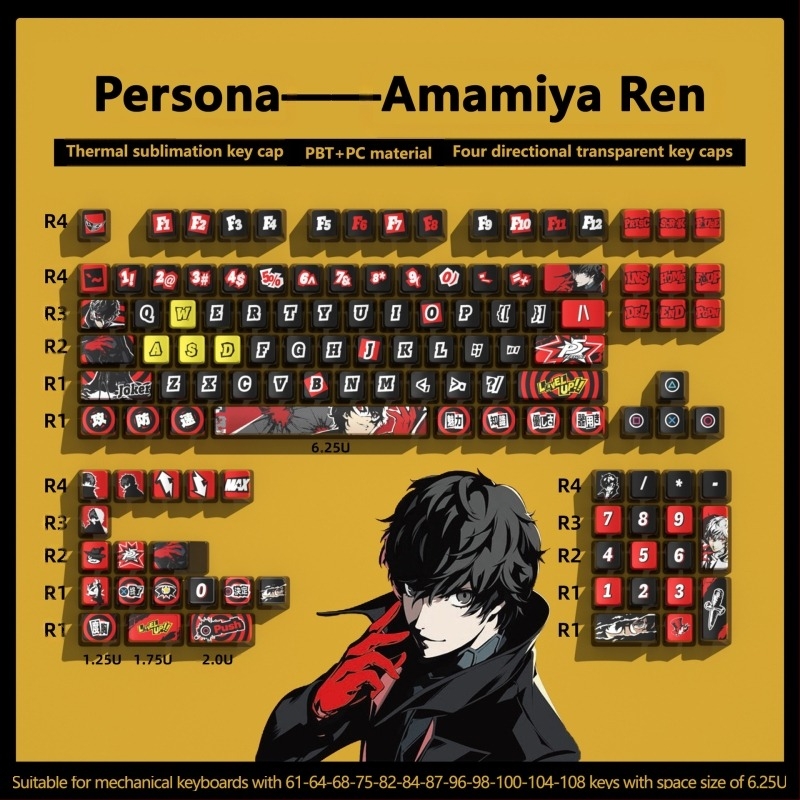 Puding négyoldalas áttetsző színes szublimációs billentyűsapkák testreszabott mechanikus billentyűzet áttetsző nyomtatási készlet Kuromi billentyűsapkák