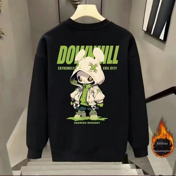 Férfi felső, jellegzetes, lezser, kapucni nélküli, mintás, minden mérkőzésre alkalmas, divatos, márkás, pulóver, luxus, kerek nyakú, karcsúsított, hosszú ujjú, ifjúsági