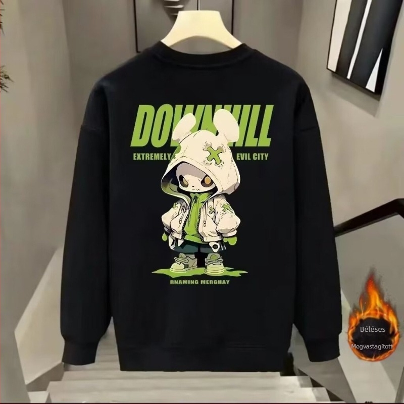 Férfi felső, jellegzetes, lezser, kapucni nélküli, mintás, minden mérkőzésre alkalmas, divatos, márkás, pulóver, luxus, kerek nyakú, karcsúsított, hosszú ujjú, ifjúsági