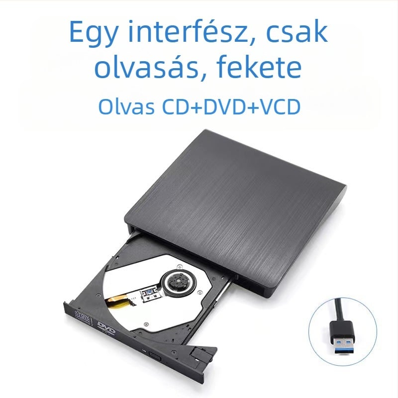 DVD külső optikai meghajtó doboz Blu-ray USB illesztőprogram nélküli CD-lejátszó számítógép olvasás VCD külső optikai lemezíró