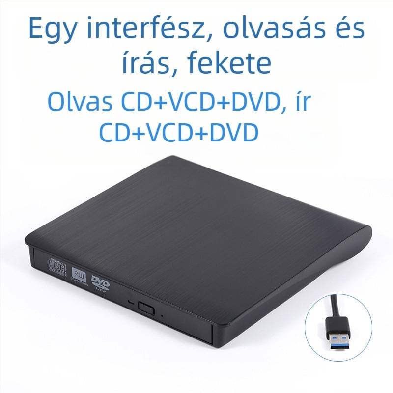 DVD külső optikai meghajtó doboz Blu-ray USB illesztőprogram nélküli CD-lejátszó számítógép olvasás VCD külső optikai lemezíró
