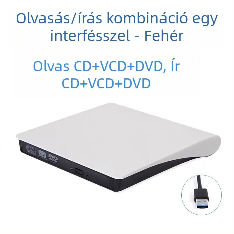 DVD külső optikai meghajtó doboz Blu-ray USB illesztőprogram nélküli CD-lejátszó számítógép olvasás VCD külső optikai lemezíró