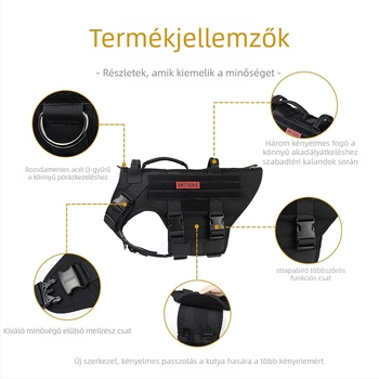 One Tiger [Robbantás] Kutya Mellkaspánt K9 Taktikai Vontatókötél Mellény Típus Közepes Méretű Nagy Kutya Mellkas Hátsó Sétakutya