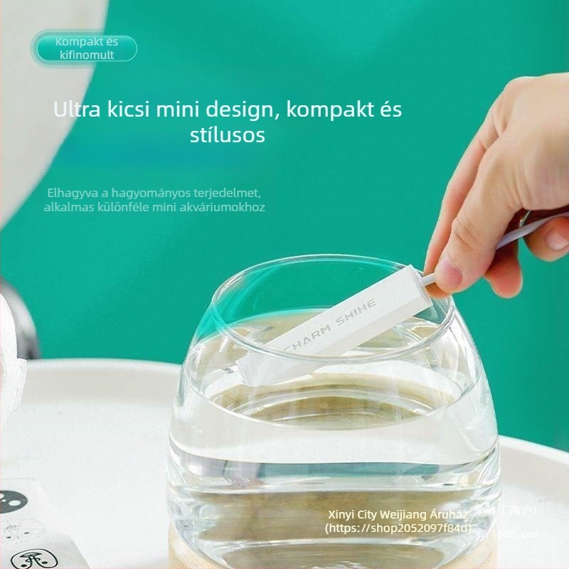 Akvárium fűtőrúd kicsi mini intelligens hőmérséklet-szabályozó irodai asztali üveg kerek henger automatikus hőmérséklet-szabályozó fűtőrúd