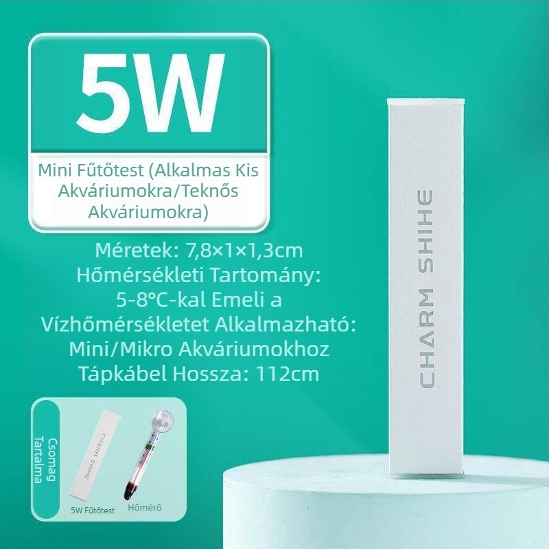 Akvárium fűtőrúd kicsi mini intelligens hőmérséklet-szabályozó irodai asztali üveg kerek henger automatikus hőmérséklet-szabályozó fűtőrúd