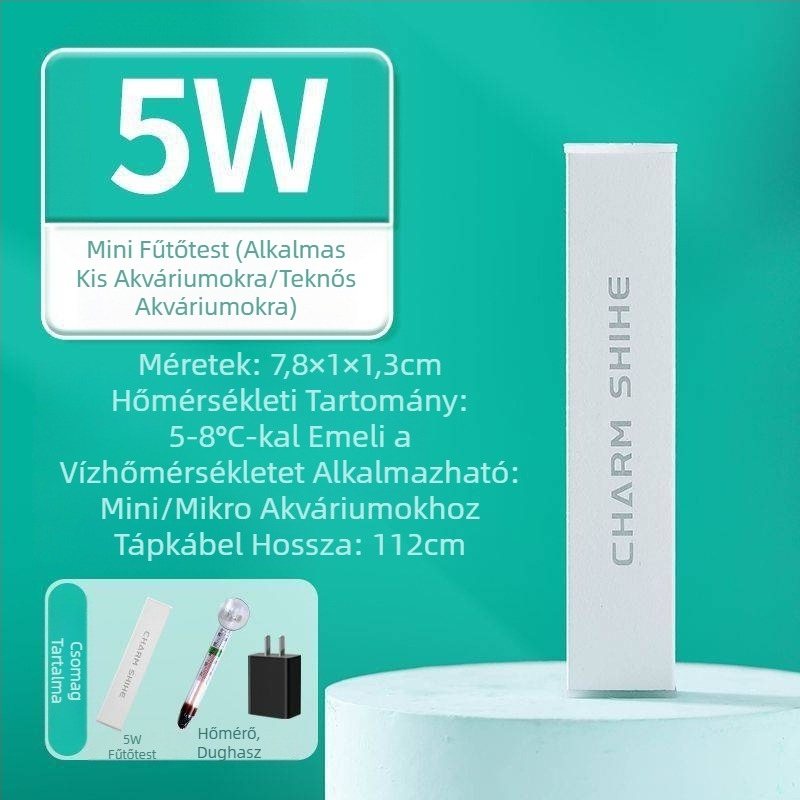 Akvárium fűtőrúd kicsi mini intelligens hőmérséklet-szabályozó irodai asztali üveg kerek henger automatikus hőmérséklet-szabályozó fűtőrúd