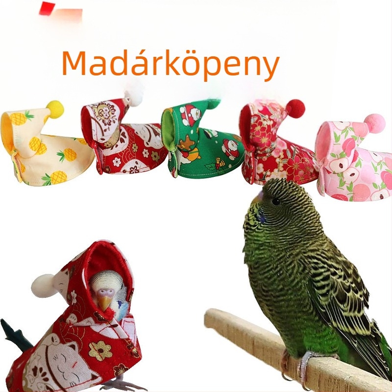 Papagáj köpeny és kis madárköpeny, vastag meleg külső ruházat tigismintával