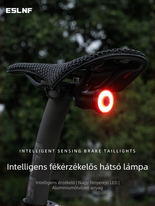 Eslnf kerékpár hátsó lámpa újratölthető, nagy tartósságú éjszakai kerékpáros lámpa, országúti kerékpáros lámpa, hegyi kerékpáros felszerelés
