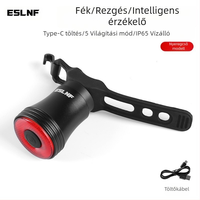 Eslnf kerékpár hátsó lámpa újratölthető, nagy tartósságú éjszakai kerékpáros lámpa, országúti kerékpáros lámpa, hegyi kerékpáros felszerelés