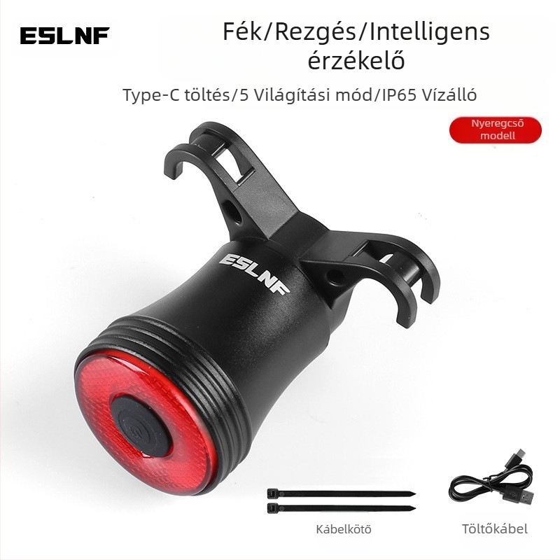 Eslnf kerékpár hátsó lámpa újratölthető, nagy tartósságú éjszakai kerékpáros lámpa, országúti kerékpáros lámpa, hegyi kerékpáros felszerelés