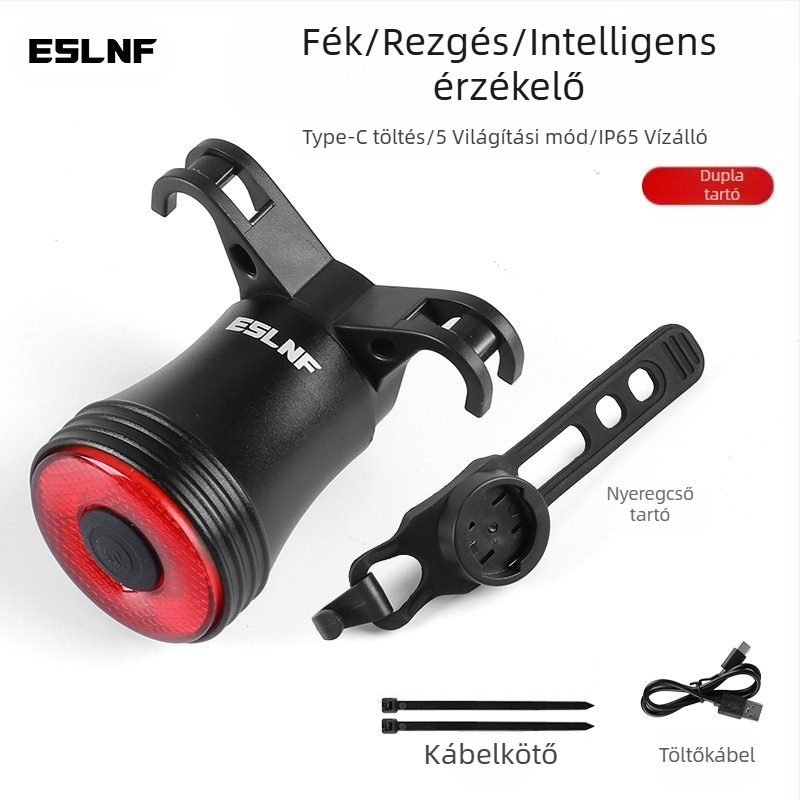 Eslnf kerékpár hátsó lámpa újratölthető, nagy tartósságú éjszakai kerékpáros lámpa, országúti kerékpáros lámpa, hegyi kerékpáros felszerelés