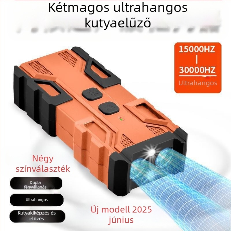 Mini ultrahangos kutyariasztó, nagy teljesítményű, hosszú távú kiképzésre szolgáló ugatásgátló eszköz, kutyariasztó és ijesztő kutya kültéri önvédelmi és ugatásgátló eszköz