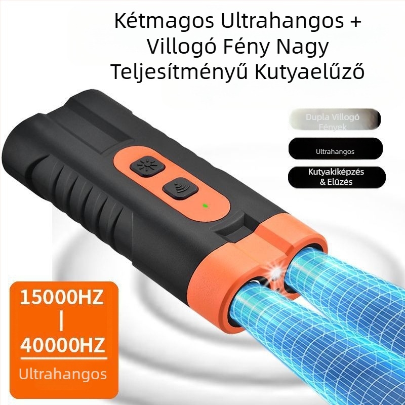 Mini ultrahangos kutyariasztó, nagy teljesítményű, hosszú távú kiképzésre szolgáló ugatásgátló eszköz, kutyariasztó és ijesztő kutya kültéri önvédelmi és ugatásgátló eszköz