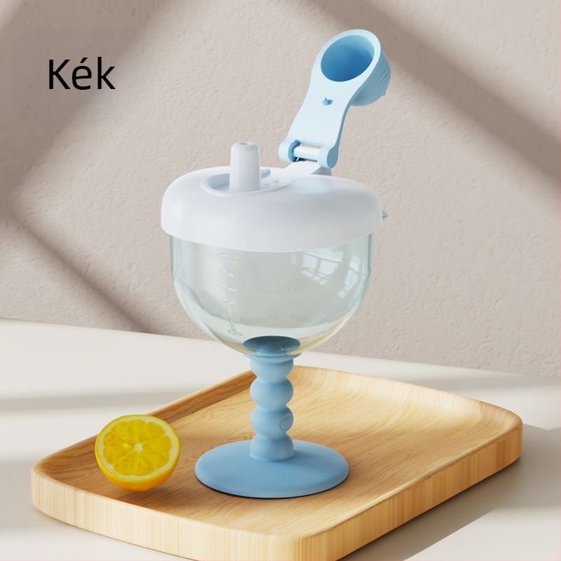 Baba tanulási ivópohár, PP anyagból készült háztartási gyerek szívószálas pohár, leesésgátló tejpohár mérleggel, nagykereskedelem