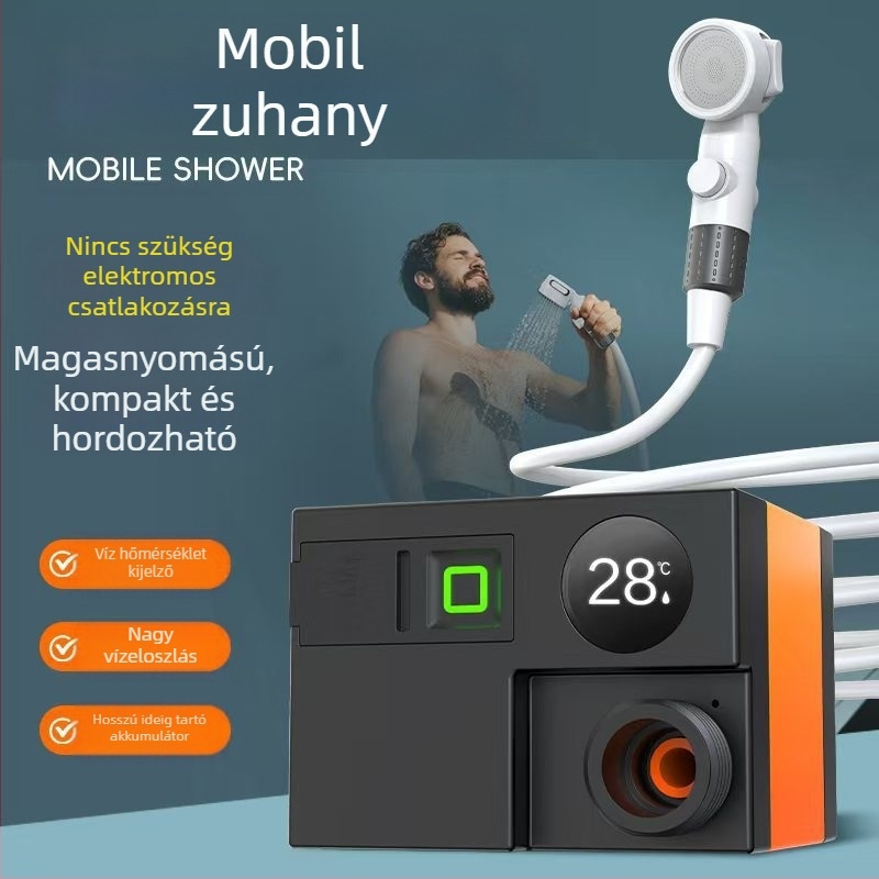Határokon átnyúló kültéri zuhanyzós fürdőkád, kényelmes kollégiumi kempingfelszerelés, zuhanyzó, újratölthető zuhanykészlet