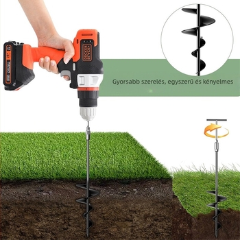 45 cm-es talajhorgonyok, nagy teherbírású spirális talajhorgonyok, kutyaház talajhorgonyai, hintahorgonyok, kisállatoknak szánt fix talajhorgonyok, trambulin talajhorgonyok