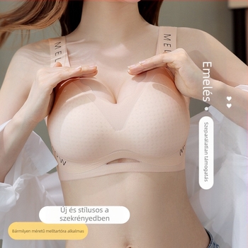 Nyári vékony, emelt mintás, plus size varrás nélküli alsónemű női nagy mellű, kis méretű acélgyűrűs mellény, plus size sportmelltartó