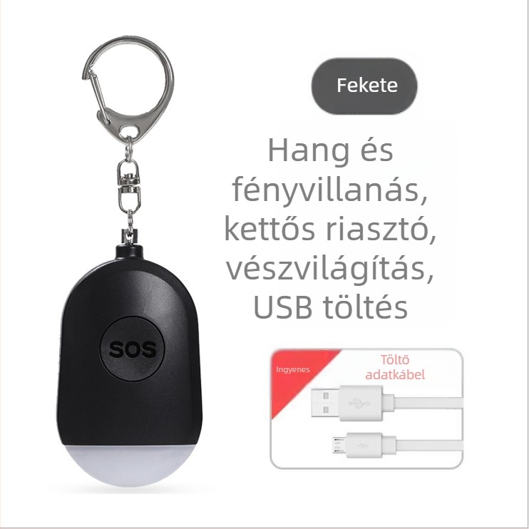 Személyes farkasriasztó újratölthető zseblámpa hordozható hordozható intelligens kültéri SOS