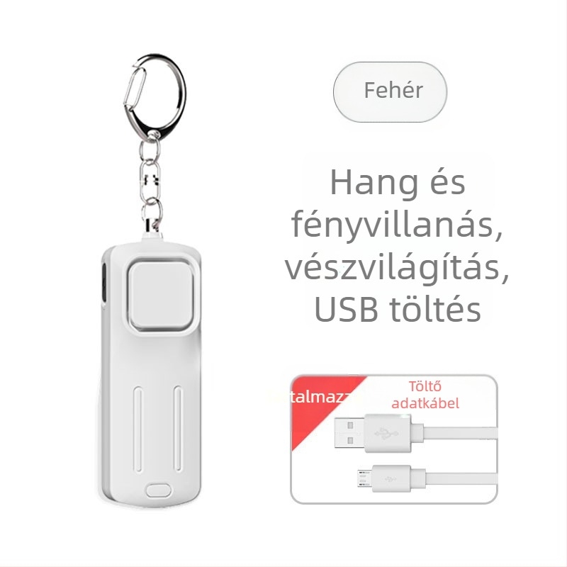 Személyes farkasriasztó újratölthető zseblámpa hordozható hordozható intelligens kültéri SOS