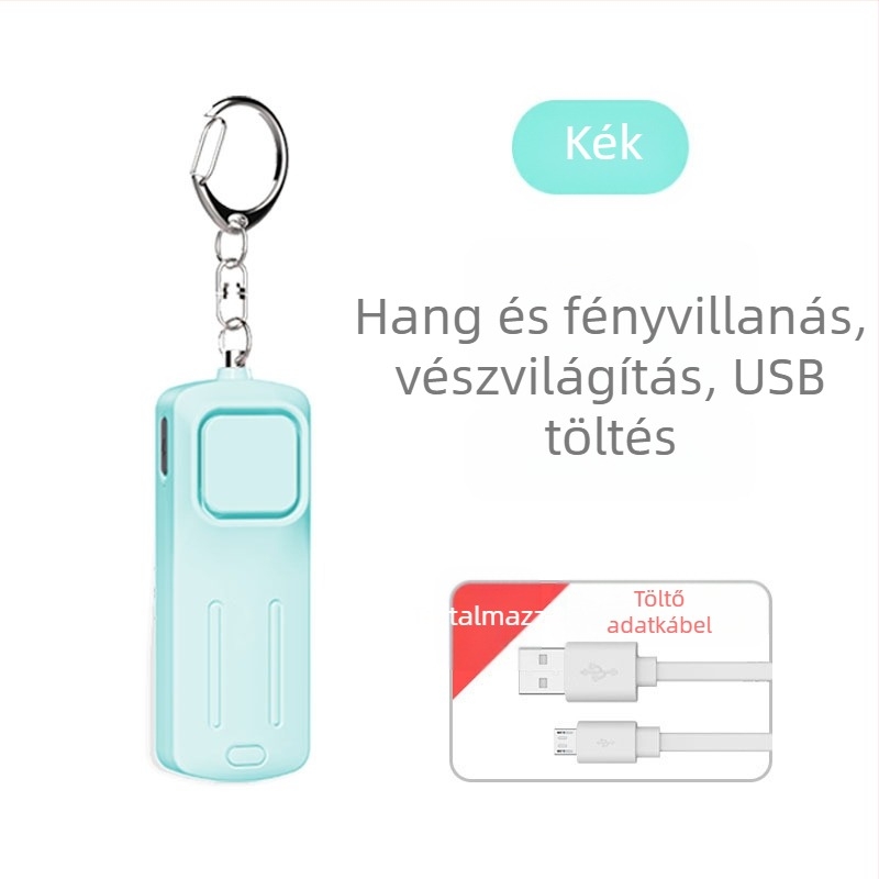 Személyes farkasriasztó újratölthető zseblámpa hordozható hordozható intelligens kültéri SOS