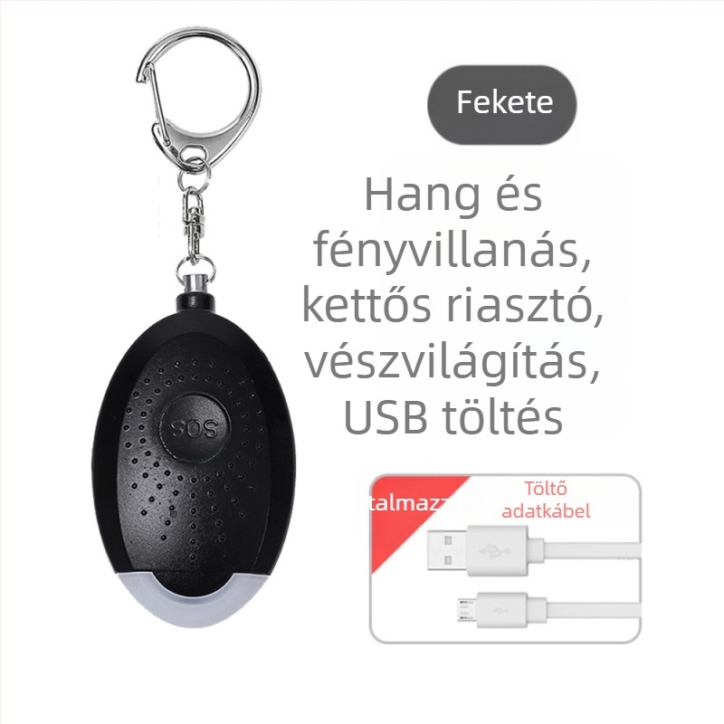 Személyes farkasriasztó újratölthető zseblámpa hordozható hordozható intelligens kültéri SOS