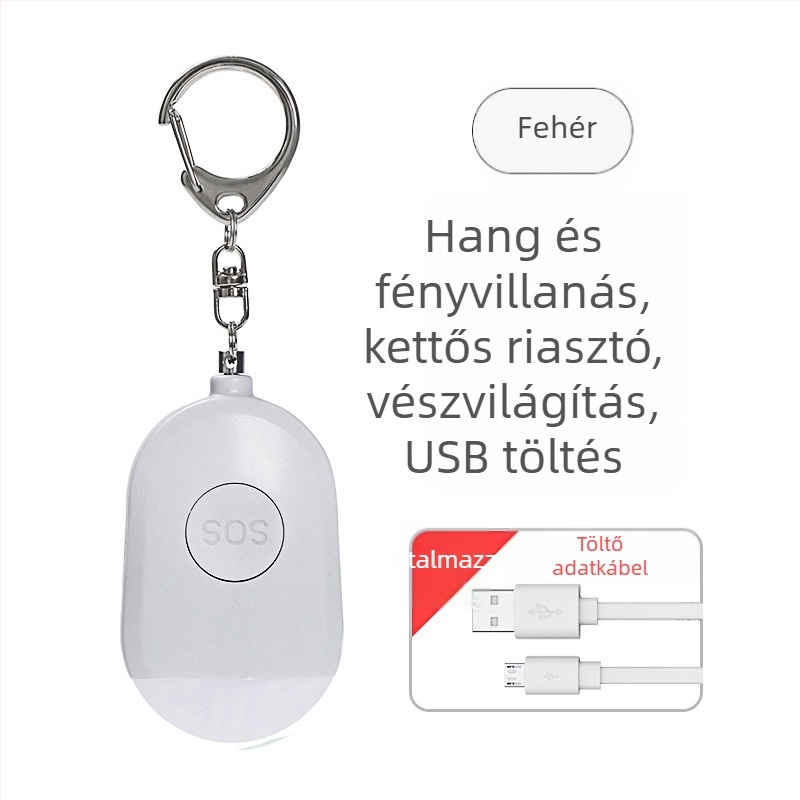 Személyes farkasriasztó újratölthető zseblámpa hordozható hordozható intelligens kültéri SOS