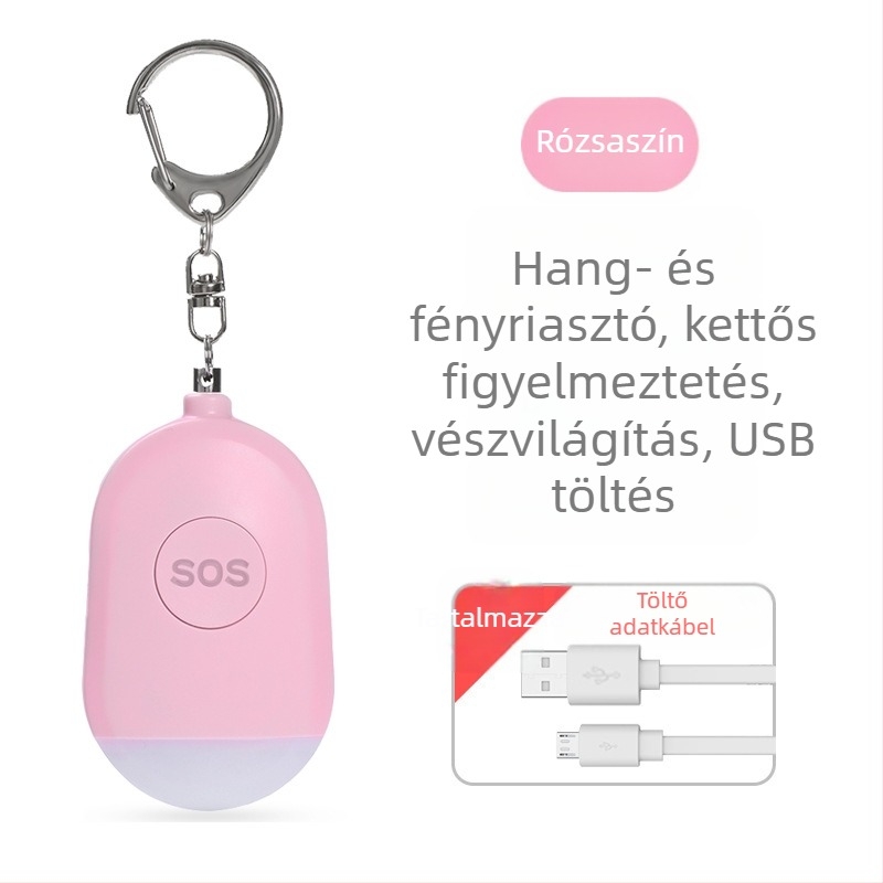 Személyes farkasriasztó újratölthető zseblámpa hordozható hordozható intelligens kültéri SOS