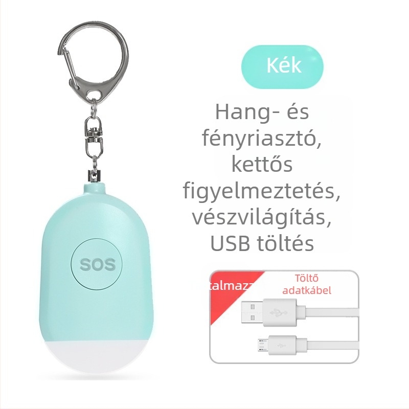 Személyes farkasriasztó újratölthető zseblámpa hordozható hordozható intelligens kültéri SOS