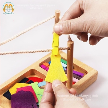 Montessori Montessori Care oktatási segédeszközök ruhák szárításához, finommotoros tréninghez, mindennapi élethez