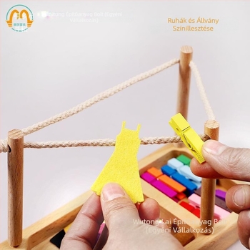 Montessori Montessori Care oktatási segédeszközök ruhák szárításához, finommotoros tréninghez, mindennapi élethez