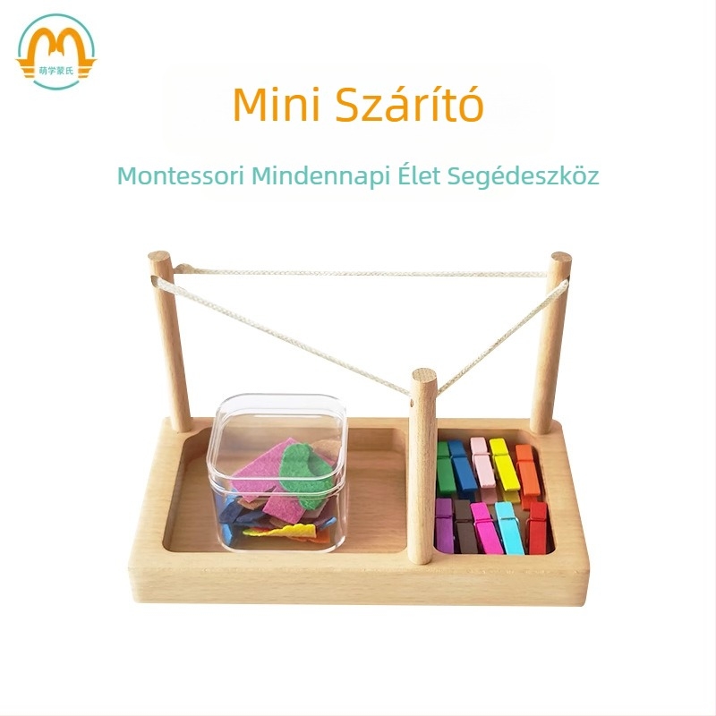 Montessori Montessori Care oktatási segédeszközök ruhák szárításához, finommotoros tréninghez, mindennapi élethez