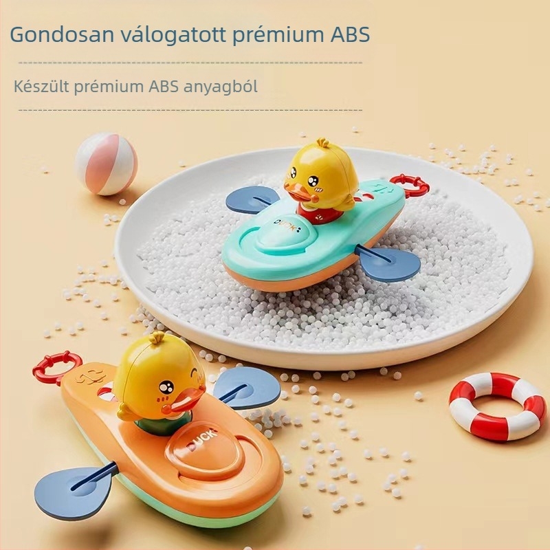 Baba vízi játékok kajak baba sárga kacsa evezés fürdő lány gyerekek fürdőszoba kanyargós strand kábel