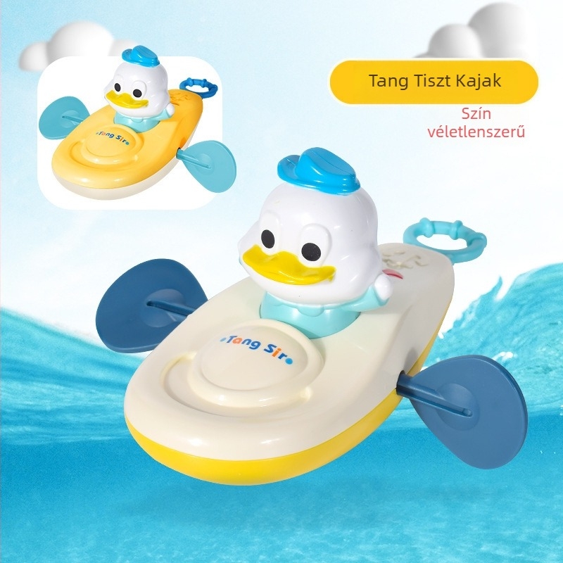 Baba vízi játékok kajak baba sárga kacsa evezés fürdő lány gyerekek fürdőszoba kanyargós strand kábel