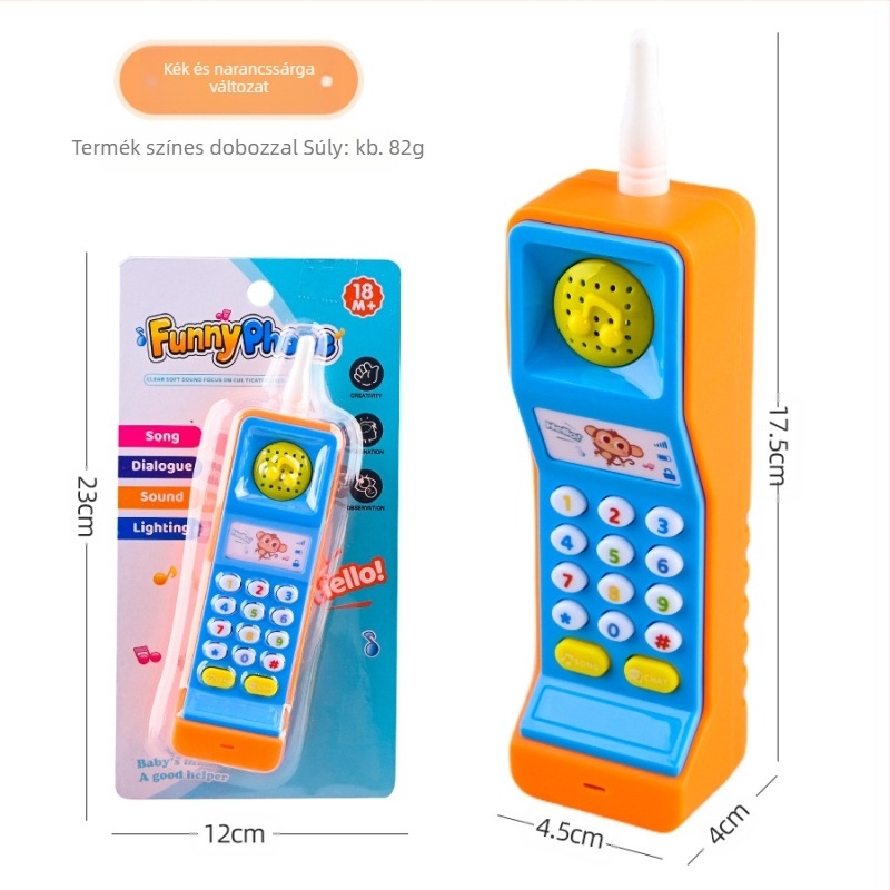 Mobiltelefon játék szimulációja gyermekeknek, analóg telefonhanggal és könnyűzenével, fiúknak és lányoknak szóló oktató világító játékmodell
