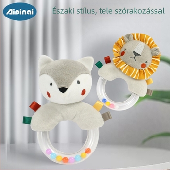 Babanyugtató kézgyűrű 0-1 éves korig, megfogó kézgyűrű újszülött baba kirakós plüss játék kézgyűrű