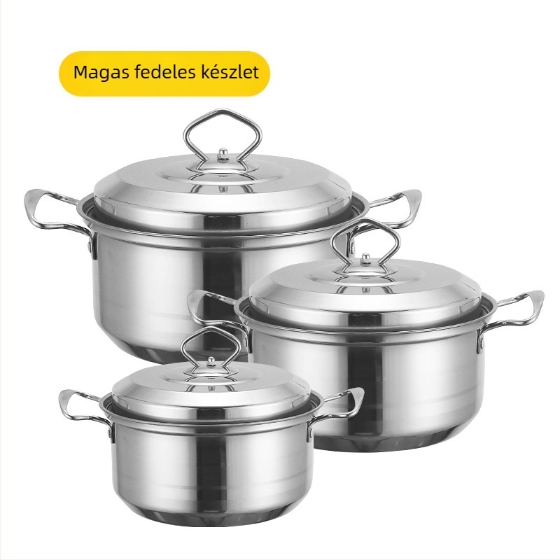 Határokon átnyúló rozsdamentes acél edénykészlet, háromrészes edénykészlet, ajándék binaurális leveses edénykészlet, hatrészes edénykészlet nagykereskedelemben