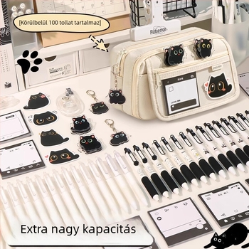 Kilenc rétegű nagy kapacitású kreatív macskás tolltartó diák tolltartó értékes egyszerű niche fájdalomtáska írószertáska fiúnak