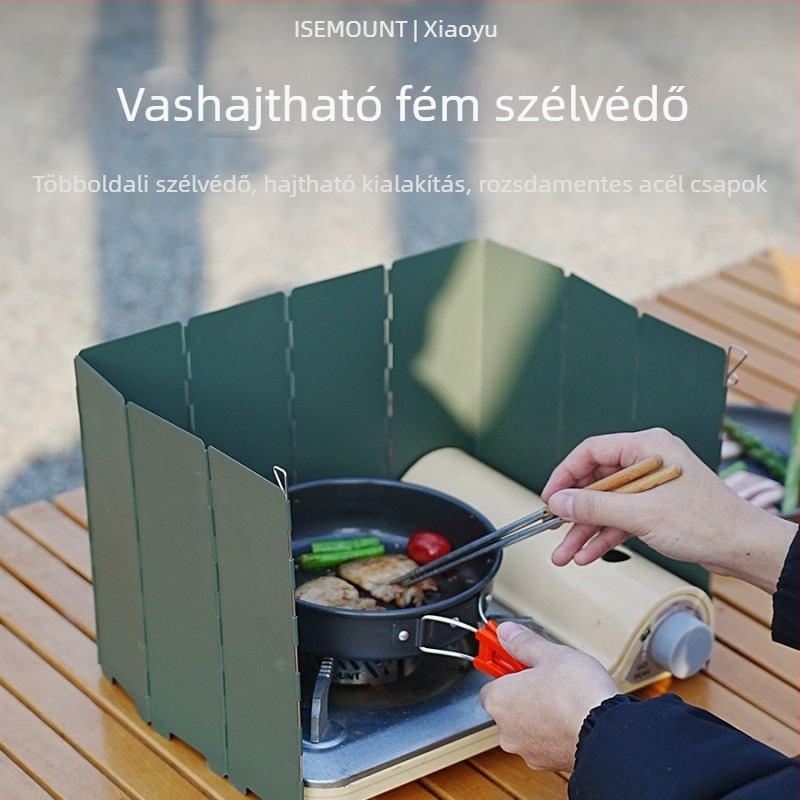 Kemping kültéri összecsukható szélterelő vas kazettás kemence többoldalas szélálló burkolat tízszeres heves kályha szélálló deszka nagykereskedelem