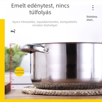 Határokon átnyúló, nagykereskedelmi, határokon átnyúló külkereskedelem, népszerű rozsdamentes acél edénykészlet leveshez, nagy kapacitású, sűrített háztartási leveses edény