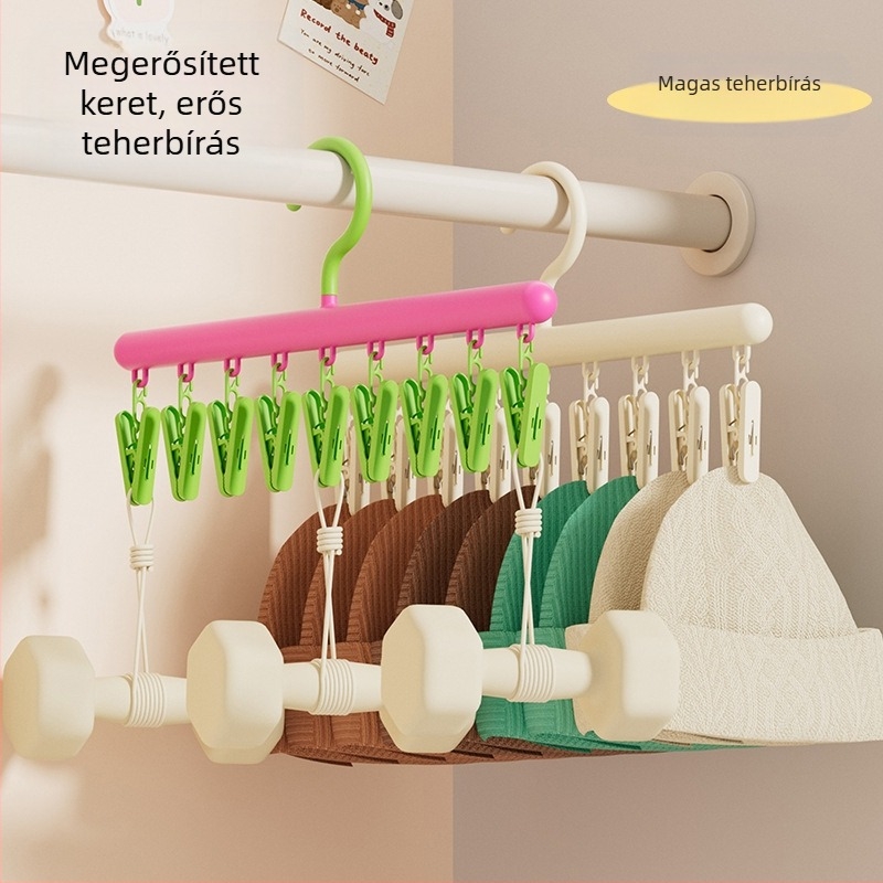 Háztartási akasztó klipszel, nagy színértékű, varratmentes bilincs, ruhaakasztó, multifunkcionális, egy illeszkedésű műanyag alsónemű zokni klipsz