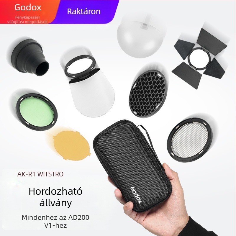 Shenniu S-R1 kerek lámpafej tartozék adapter gyűrűs tetejű vaku V1 AD200PRO fotózási kiegészítők AK-R1