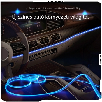 Határokon átnyúló új, 64 színű autó hangulatvilágítás, színes központi vezérlésű APP zenei ritmusvilágítás, szálmentes USB díszvilágítás