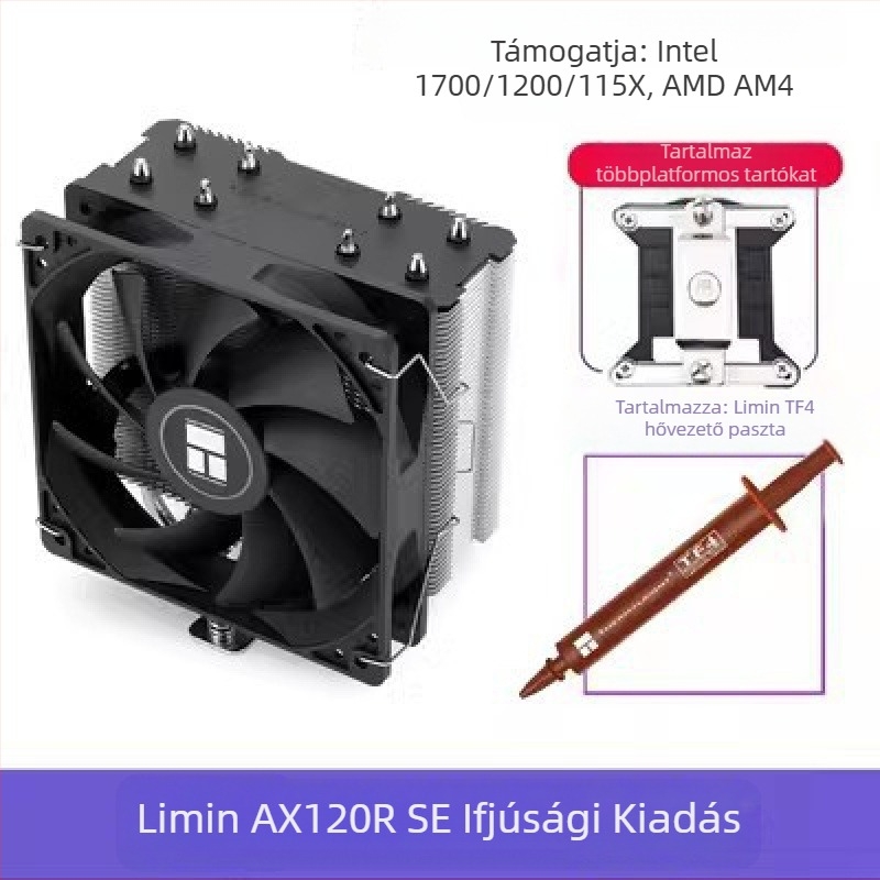 Limin AX120R SE számítógép CPU radiátor antigravitációs asztali ARGB ventilátor némítás fehér 1700/AM5