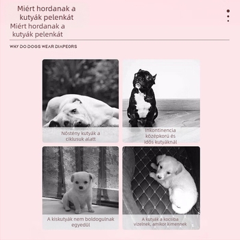 Kutya élettani pelenkák nőstény és hím kutyáknak, higiéniai betétek, lélegző húzódzkodós nadrágok