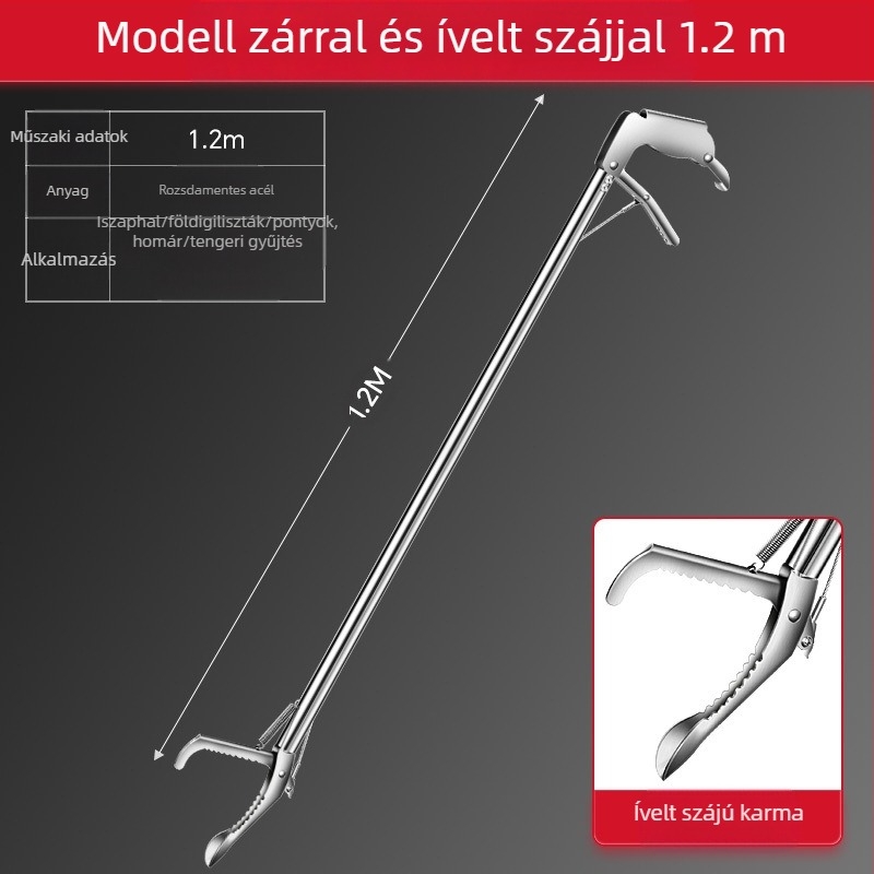 Meghosszabbított angolnacsipesz csíkfogáshoz, vastagított angolnafogó, összecsukható kígyóhorogfogó, csúszásmentes horog tengeri horgászathoz